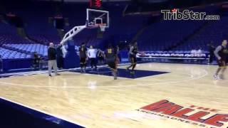 Wichita State's practice on Thursday at the Scottrade Center in St. Louis.