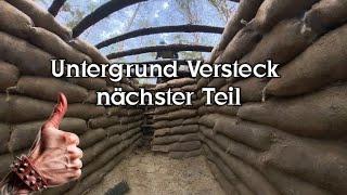 Ich baue weiter am Untergrund Versteck mitten im Wald Teil 3, Fritz Meinecke #liken #bushcraft