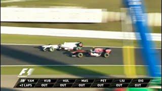 Kamui Kobayashi "outside-pass" at Suzuka hairpin…