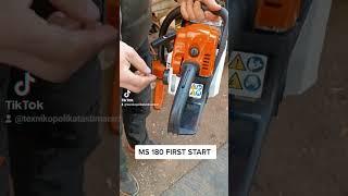 Brand new STIHL MS 180 first start!!! #stihlchainsaw #stihl