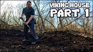 Building a Viking Turf House Part 1: Digging the Foundation - Bushcraft Dugout Shelter *Hand Tools*