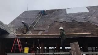 Removing Slate from 1880s Benson Barn for Sale