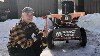 800 TimberOX Summit PRO-sumer Wood Splitter. 4 Way Wedge. Splitting Firewood. outdoors   4K