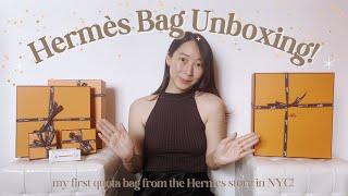 my first hermes quota bag unboxing!