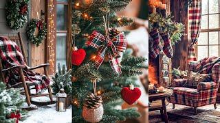 Plaid Farmhouse Christmas Interior & Exterior Decorating Ideas