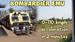 Mumbai local train top speed! 0 - 110 kmph acceleration in 2 minutes | Alstom (Bombardier) EMU