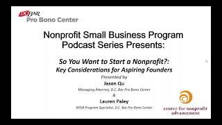 Nonprofit Program Podcast: So You Want to Start a Nonprofit?