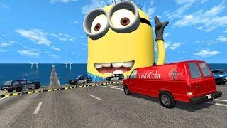 Spike Strip High Speed Epic Crashes - BeamNG.Drive(Giant Minion)