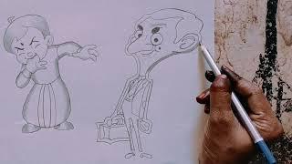 How to make Mr. Bean || Mr. bean cartoon drawing easy || coloring book #drawing #mrbean #art #sketch