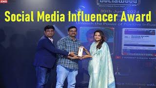 Received Social Media Influencer Award from Anchor SUMA garu in SociaWood Gala Event  @ t-hub, Hyd