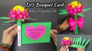 DIY Paper flower Bouquet Card/ Easy Christmas gift / paper gift ideas/ diy gift ideas