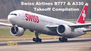 Swiss Airlines Heavys departure Compilation at Zurich Airport ZRH Boeing 777 Airbus A330