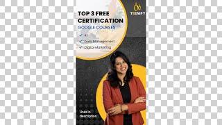 Top 3 FREE Google Certification Courses#shorts | Google Digital Garage | Vani Ma'am | Teenify