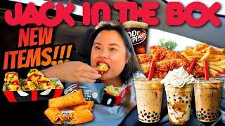 Jack in the Box Mukbang NEW ITEMS Deadpool Chimichangas + Spicy Chicken + Boba 먹방 Eating Show!