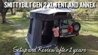 SOLO setup of Smittybilt Gen 2 XL with annex and our Review after 2 years! #smittybilt #overland