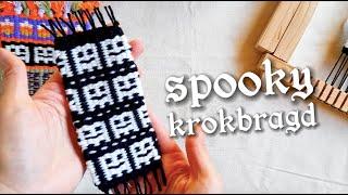 Técnica KROKBRAGD: Te enseño a tejer una guarda fantasmal en telar ranurado  Colección Halloween