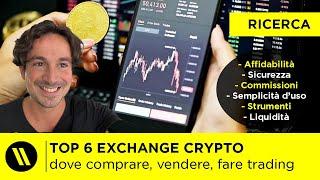 TOP 6 MIGLIORI EXCHANGE CRYPTO per COMPRARE, VENDERE E FARE TRADING nel 2024