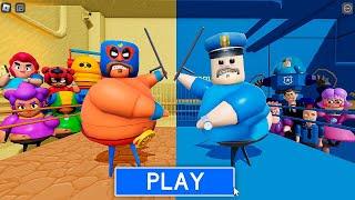 BRAWL STARS BARRY Team Vs BARRY Team in BARRY'S PRISON RUN! New Scary Obby (#Roblox)