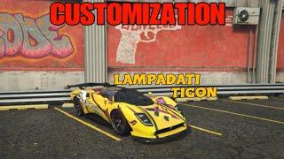 GTA 5 -New DLC Vehicle (LAMPADATI TIGON) CUSTOMIZATION IN (GTA 5 online)