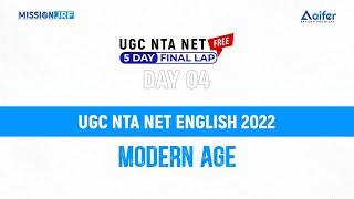 Modern Age | UGC NET English | UGC NTA NET 2022 | Final Lap Day 4