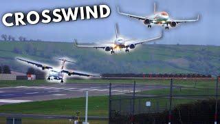 CRAZY Plane Landings during STRONG CROSSWIND! (Storm Claudio: Bristol Airport)