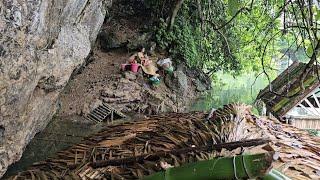 The natural disaster caused widespread flooding and the girl moved to higher places