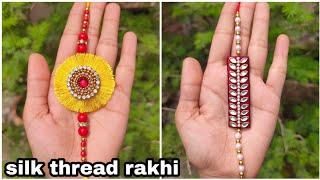 2 easy silk thread rakhi designs. DIY RAKHI. HANDMADE RAKHI. HOW TO MAKE RAKHI AT HOME. rakhi making