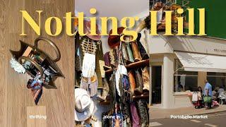 Exploring Portobello Market ALONE: Notting Hill, London | Thrifting, Food, & Vintage Finds