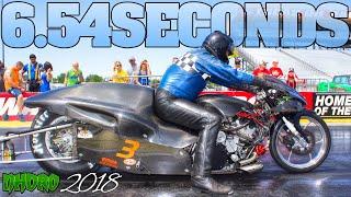 6.54@209mph  Chris Cutsinger turbo Suzuki dragbike Indy Nhdro 2018