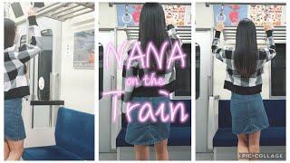 Nana on the train : Checked Shirt and Denim Skirt Lookbook