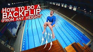 How To do a Backflip Into a Pool from ANY HEIGHT | Diving tutorial