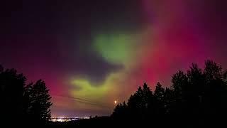 Aurora borealis 2024-05-10 timelapse in Vilnius, Lithuania