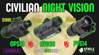 The Best Civilian NightVision Devices from $495 to $2600  NVG30 vs PVS14 vs Sionyx Opsin