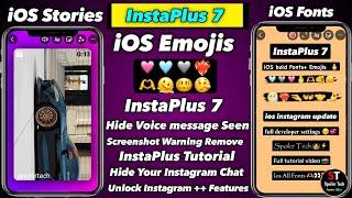 Instaplus v7 Tutorial | iOS Emojis + iOS Fonts | Round Edge Story | Instaplus new update