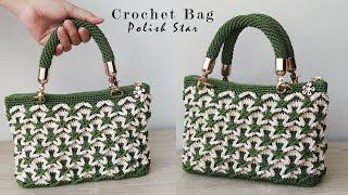 Beautiful 3D Crochet Bag Tutorial - Polish Star Motif (Subtitle Available)