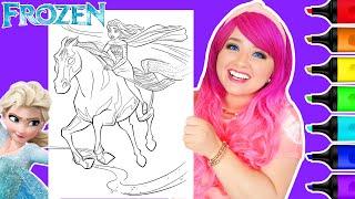 Coloring Frozen 2 Elsa Water Horse Disney Coloring Page | Ohuhu Art Markers