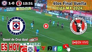 Cruz Azul vs Tijuana en vivo, donde ver, a que hora juega Cruz Azul vs Xolos 4tos Final Liga MX 2024