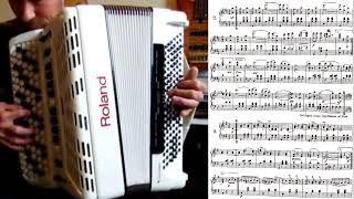 Strauss - The Blue Danube Waltz on accordion (score)