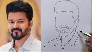 How to Draw Vijay Thalapathy / vijay Thalapathy sketch