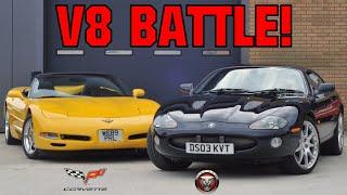 Jaguar XKR vs Corvette C5 - V8 Muscle Shootout! (2003 X100 4.2 & 2000 C5 Roadster Road Test)