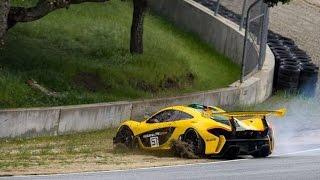 NEAR CRASH - Mclaren P1 GTR Spins Out at Laguna Seca Corkscrew