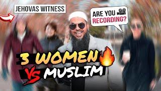  3 Jehovas Witness vs 1 Shaykh‼️Caught on Tape! [RUNS AWAY] #christian #muslim