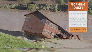 House falls in river near Yellowstone Park as flooding continues