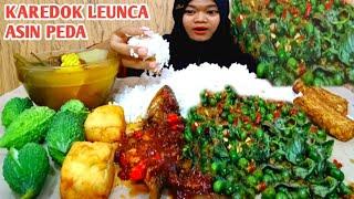 KAREDOK LEUNCA OSENG IKAN ASIN PEDA LALAPAN SAYUR ASEM