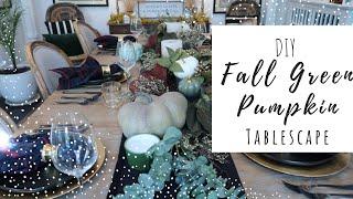  GREEN FALL PUMPKIN TABLESCAPE  TRANSFORM YOUR TABLE TOP DECOR FOR A BEAUTIFUL GREEN FALL VIBE!