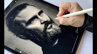 Drawing Joaquin Phoenix | iPad Pro | Apple Pencil | procreate