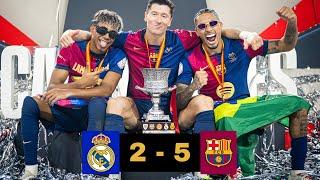 Real Madrid 2-5 Barcelona Highlights | Spanish Super Cup Final | GOALS & Key Moments! 