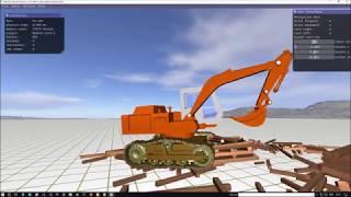 New Excavator demo test with Newton Dynamics Engine.