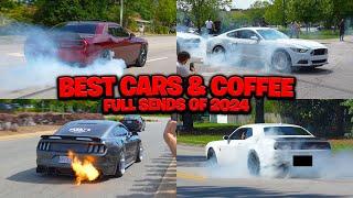 Best of Cars Leaving Cars & Coffee in 2024!! (Burnouts, Full Sends, Drifting etc)