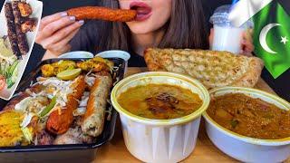 ASMR PAKISTANI FOOD MUKBANG (No Talking) EATING BBQ GRILL + CHICKEN HALEEM + PANEER MASALA + NAAN